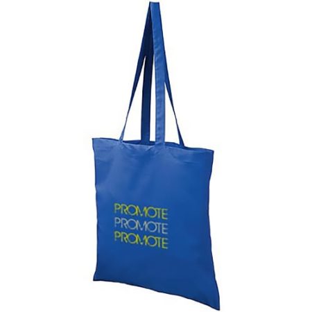 coloured cotton tote bags blue withlogo new 450x450 - Coloured Cotton Shopper