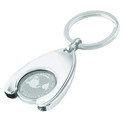 silver engraved trolley coin keyring - Horseshoe Trolley Coin