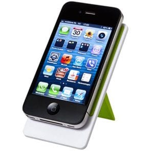 Economy Folding Phone Stands green withphone 295x295 - Eco Folding Phone Stand