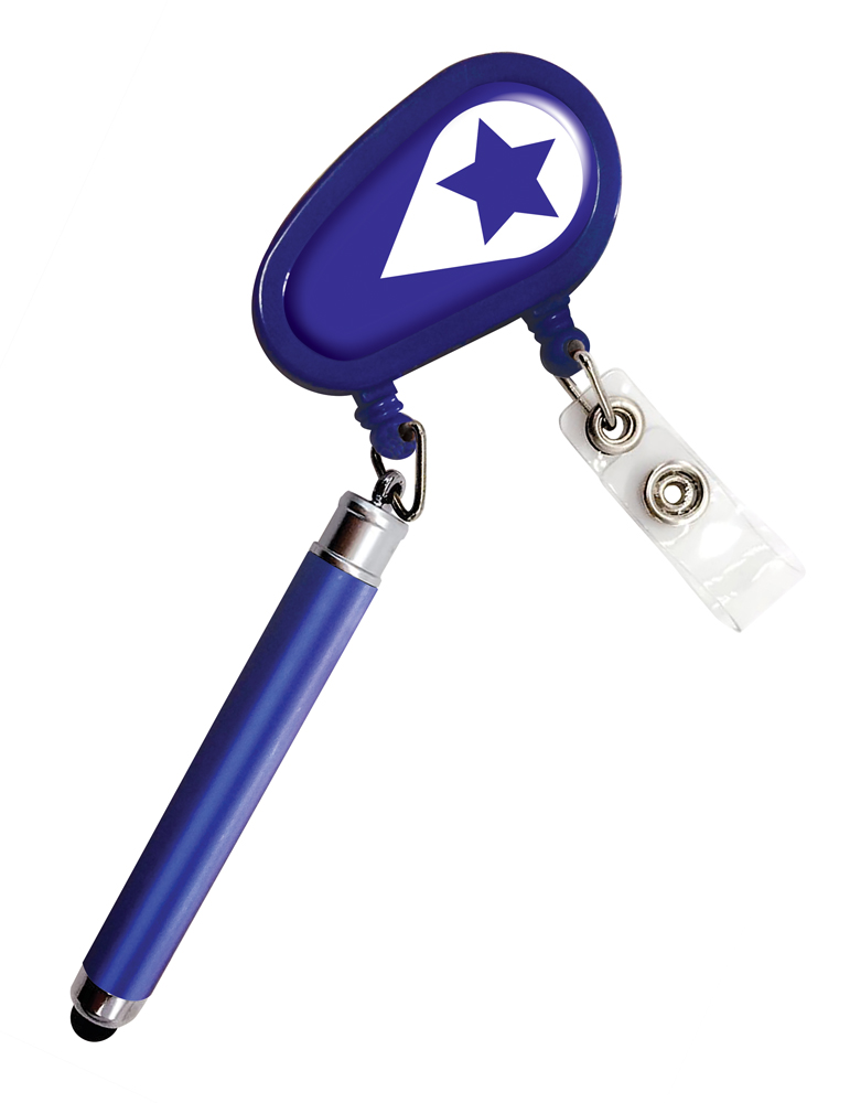 ID1700 blue - Badge Holder with Stylus