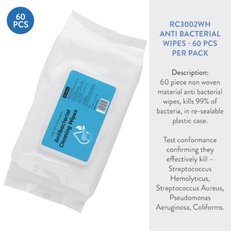 RC3002 450x450 - ANTI BACTERIAL HAND WIPES - 60 PACK