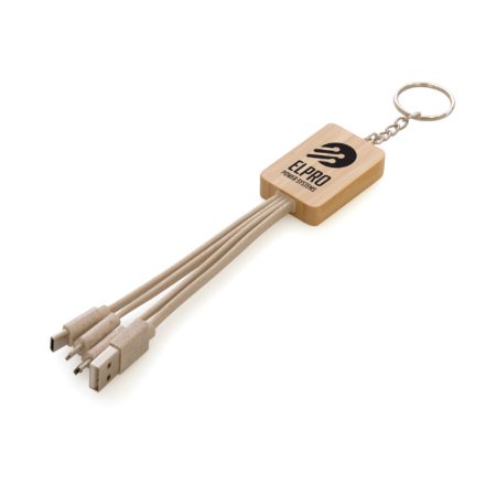 ZP0102 450x450 - Branded Rectangle Bamboo And Wheat Straw Keyring