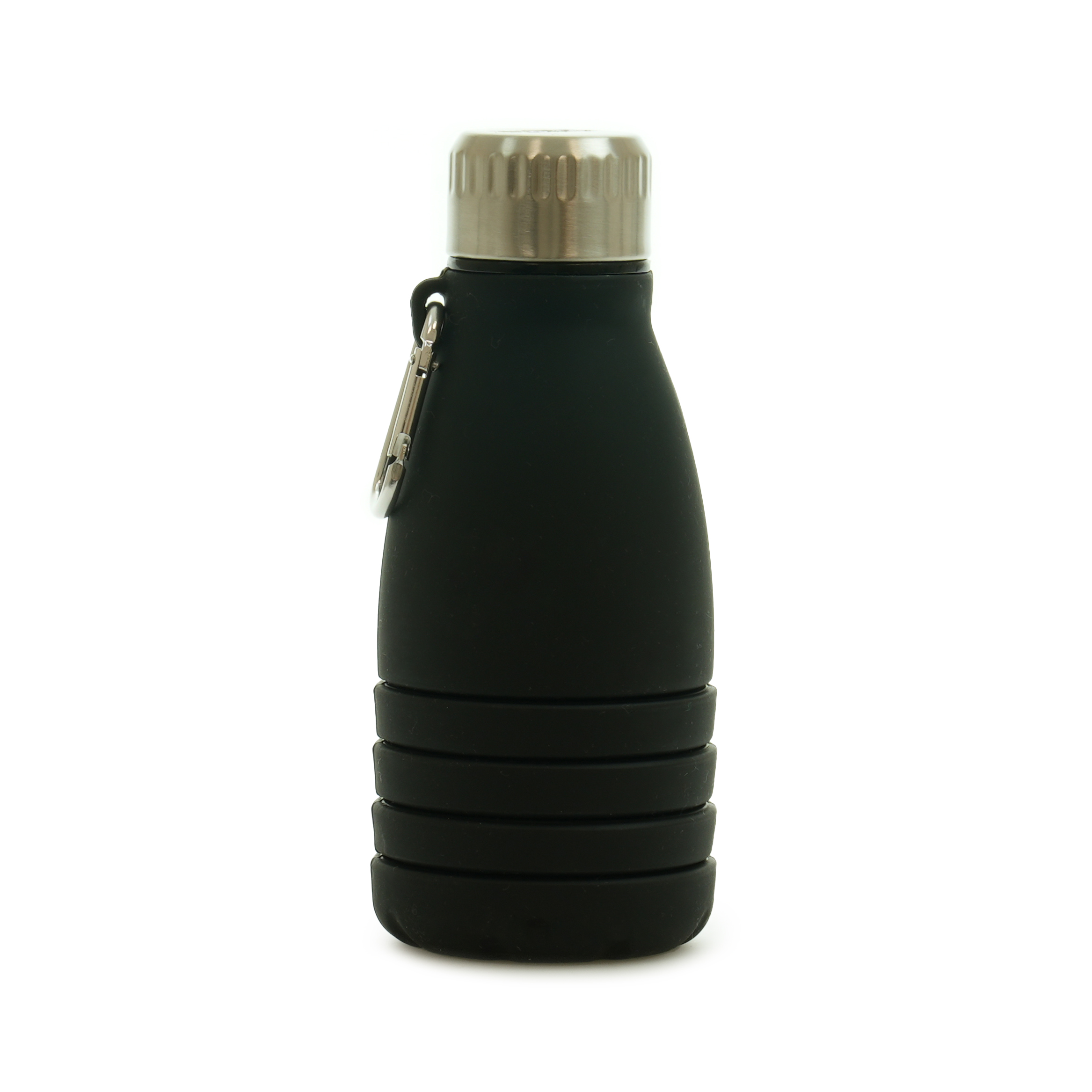 MG0118BK - BODMIN 550ml COLLAPSIBLE SILICONE DRINKS BOTTLE WITH CARABINER