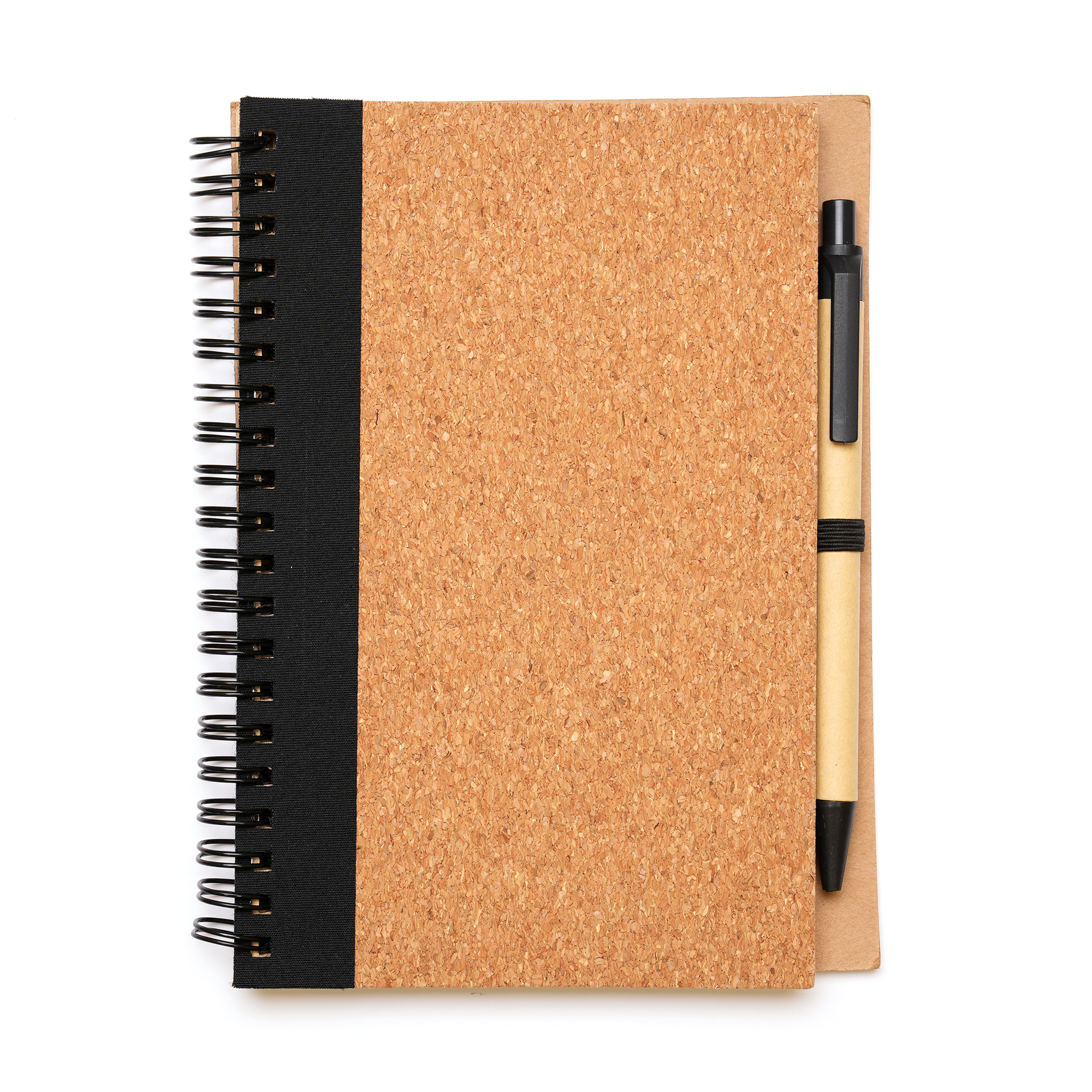 QS2253BK - B6 Cork Notebook and PLA Bioplastic Pen