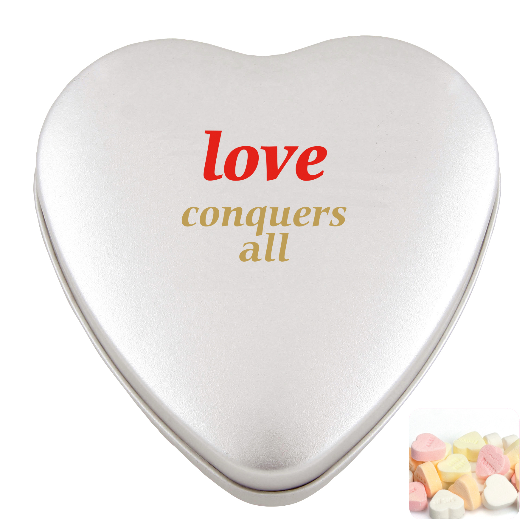 c 0112 32 02 - Large heart tin with heart sweets