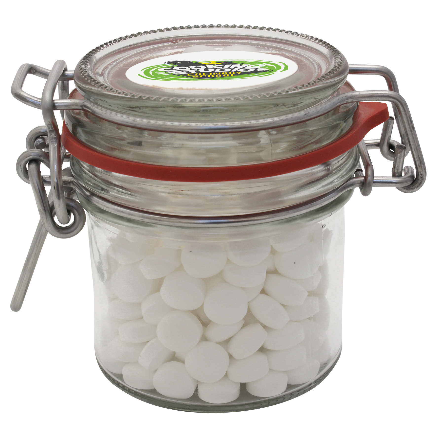 c 0610dmi 21 02 - 125ml/290gr Glass jar filled with dextrose heart mints
