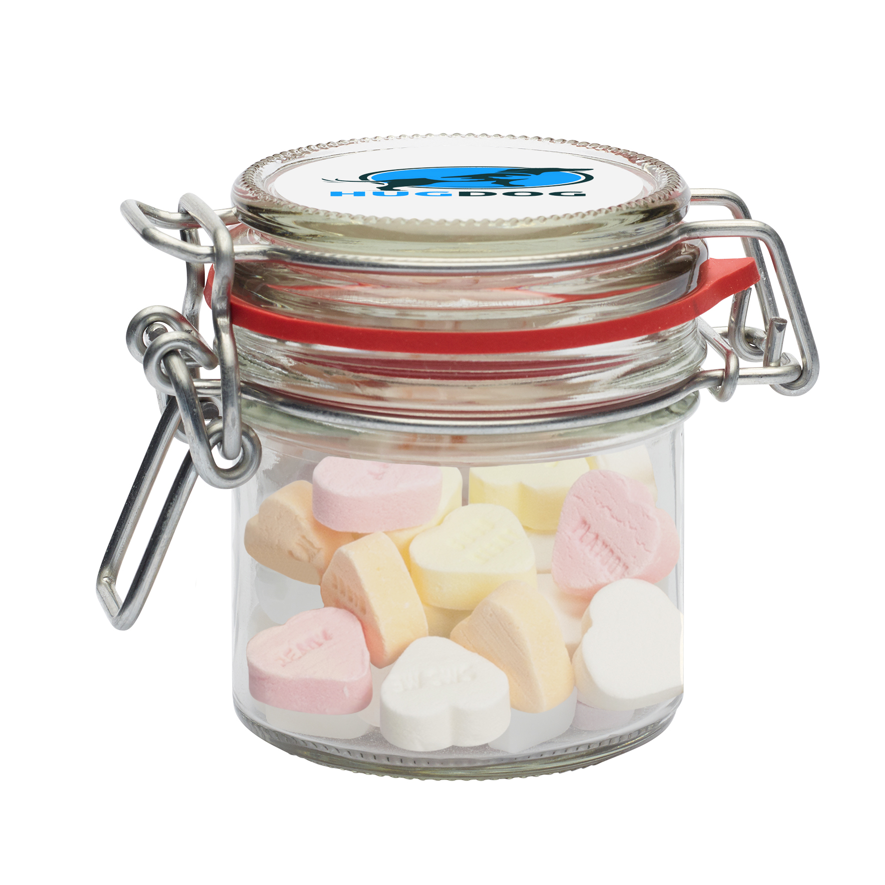 c 0610sh 21 09 - 125ml/290gr Glass jar filled with sugar hearts