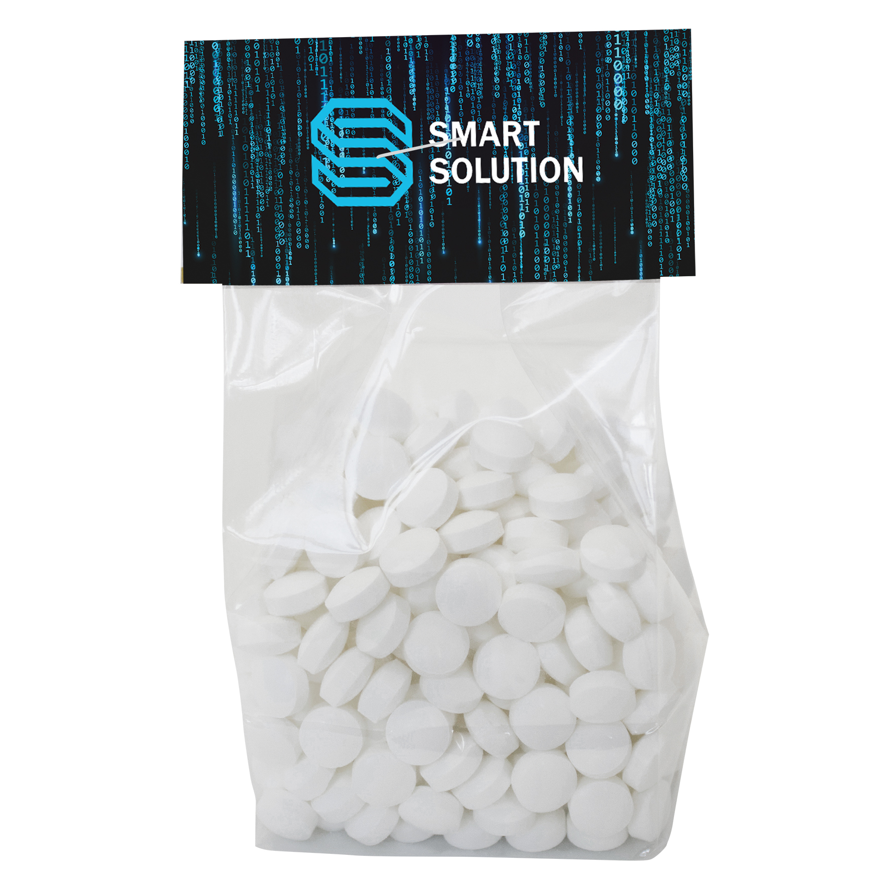c 0630dmi 00 02 - 150gr Bag with a card base and printed header board filled with extra strong mints