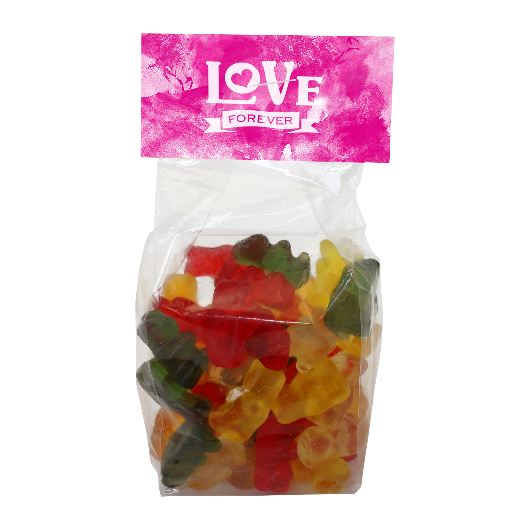 c 0631gb 00 09 - 130gr Bag with a card base and printed header board filled with gummy bears